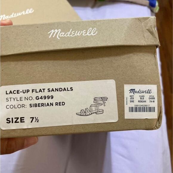 NIB womens madewell lace up flat sandales - size 7.5 - Picture 3 of 4